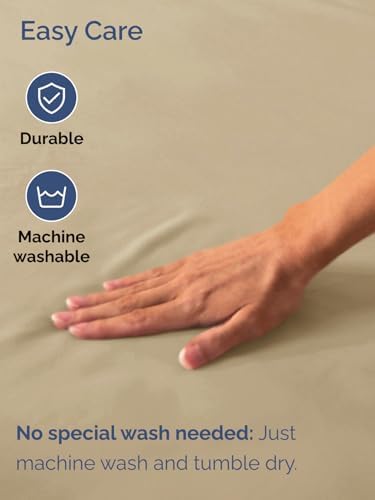 CGK Extra Deep Twin Single Fitted Sheet Only - Beige - Image 5