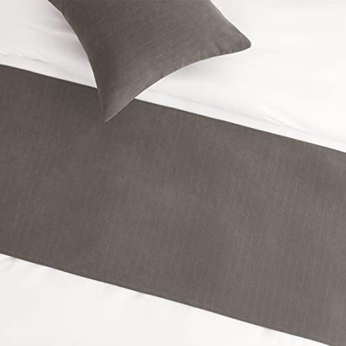 AMBERIS Bed Runner Single Layer Chenille Grey, Modern Style Bed Scarves for Home Hotel Decorations (Pillowcases Sold Separately) - Image 3