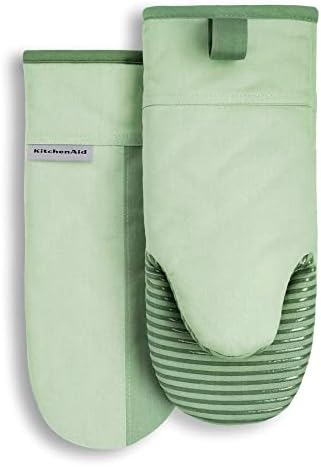 KitchenAid Beacon Two-Tone Non-Slip Oven Mitt Set, Pistachio/Graphite Green, 5.75"x13", 2 Piece by Unknown