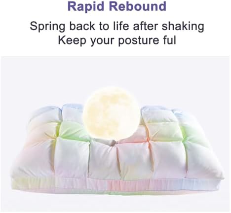 YOUR MOON Soft Pillows for Sleeping, Support Bed Pillows, Fluffy Down Alternative Pillow, Luxury Hotel Gel Pillows for Side Sleeping Queen Size (Rainbow) - Image 6