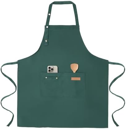 Tosewever Art Aprons for Women Painting Pottery Baking, Mens Buckle Straps Kitchen Apron with Pockets for Chef Cooking by Tosewever