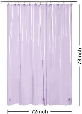 Barossa Design Clear Lavender Long Shower Curtain Liner 78" Height, 72x78 - Image 7