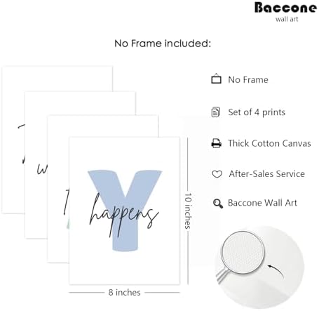 Baccone Kids Playroom Wall Art Decor Play Room Poster Baby Boy Kids Nursery Canvas Wall Decor Toddler Children Playroom Print Artwork Let's Play Sign Pictures for Bedroom 8x10 Inch Set of 4 UNFRAMED - Image 2
