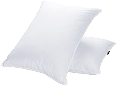 JA COMFORTS Goose Feather Down Bed Pillows (2 Packs)- King(20IN×36IN), High Fill Weight, Double-Layer Downproof Fabric Design, Goose Down Filling, 600 Thread Count,100% Cotton Cover, White by JACOMFORTS