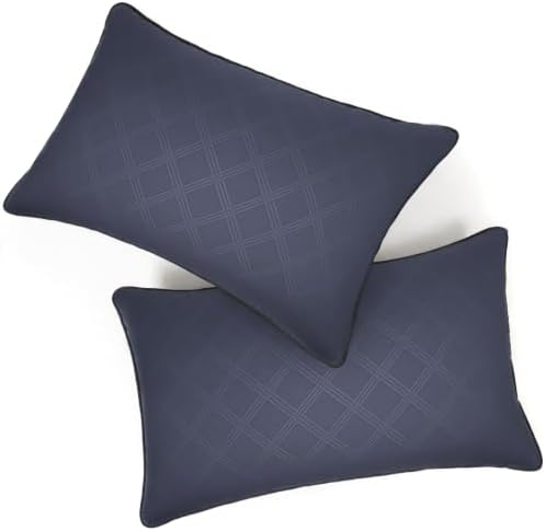 Vorouhals Hotel Collection Bed Pillows for Sleeping 2 Pack Queen Size Cooling Pillows Set of 2 for Back, Stomach or Side Sleepers, Super Soft Down Alternative Microfiber Filled Pillows (Navy) by Vorouhals