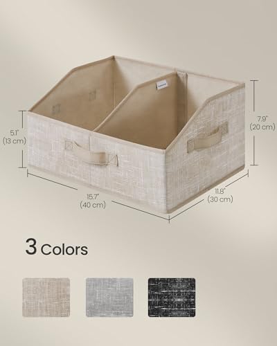 SONGMICS Storage Baskets, Set of 6, Foldable Closet Organizer for Shelves - Image 5