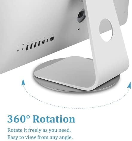 360° Rotation Monitor Swivel Base, Silver Aluminum Alloy Computer Screen Monitor Turntable Stand Flat Panel TV Rotating Swivel Base Mat for iMac,Laptop,Potted Plants,Arts & Crafts and More - Image 3