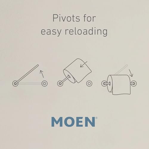 Moen Vale Chrome Double Post Pivoting Toilet Paper Holder, Wall Mounted Toilet Tissue Holder DN4408CH - Image 2