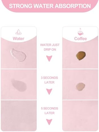 Dish Drying Mat for Kitchen Counter, Rubber Backed (Pink, 17" x 31.5") - Image 2