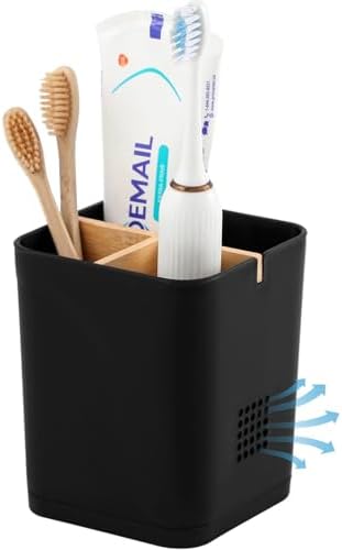 Electric Toothbrush Holder Tooth Brush and Toothpaste Organizer, Black by Heagoale