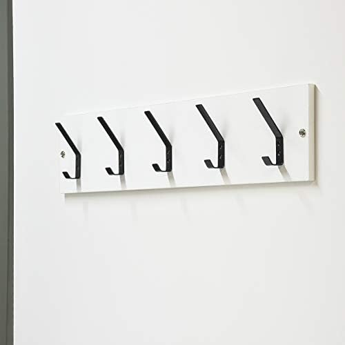 Amazon Basics Wall Mounted Modern Metal Drywall Coat Hooks - Flat Black, 5-Pack - Image 5