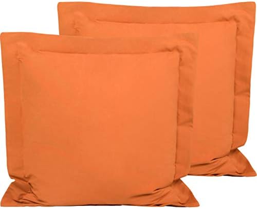 FLXXIE Microfiber European Pillow Shams Set of 2, Orange by FLXXIE