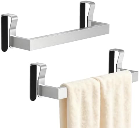 STWWO Over the Door Towel Rack for Kitchen Brushed Nickel by STWWO