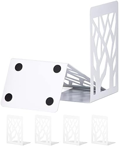 Book Ends, Bookends, Bookends for Shelves, Bookend, Book Ends for Heavy Books, White Metal Book Shelf Holder Home Decorative, Book Stoppers for Shelves, Bookend Supports 3 Pair by INN%C3%94PLUS