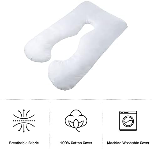 Lavish Home Pregnancy Pillow, Body Cushions for Adults, White, 60” x 38” - Image 3