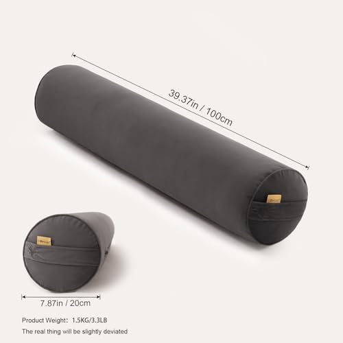 Body Pillow for Adults,Long Round Pillow,Big Cylindrical Pillow,Large Full Bolster Pillows for Side Sleepers (Steel Gray, 39.37"*7.87") - Image 2