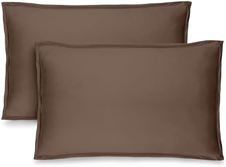 Bare Home Pillow Sham Covers 1800 Ultra-Soft Set of 2 (King, Cocoa) by BareHome