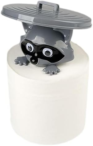 Raccoon Toilet Paper Holder ，Funny Toilet Paper Holder Stand Bathroom Decoration，Unique Animal Paper Holder，Sheep Toilet Roll Holder(Grey) by Unknown