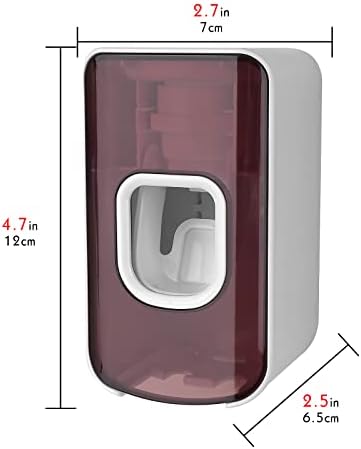 2 Slot Toothbrush Holder and Toothpaste Dispenser Wall Mounted, Automatic Toothpaste Squeezer, 2 in 1 Tooth Brush Toothpaste Organizer for Shower (Red 2Pack) - Image 2