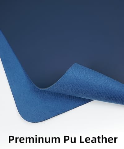 Large Desk Mat,55" x 17"Leather Desk Pad Protector,Large Mouse Pad,Office Desk Mat, Non-Slip PU Leather Desk Blotter,Desk Pad,Waterproof Desk Writing Pad for Office/Home/Decor (Midnight Blue) - Image 2