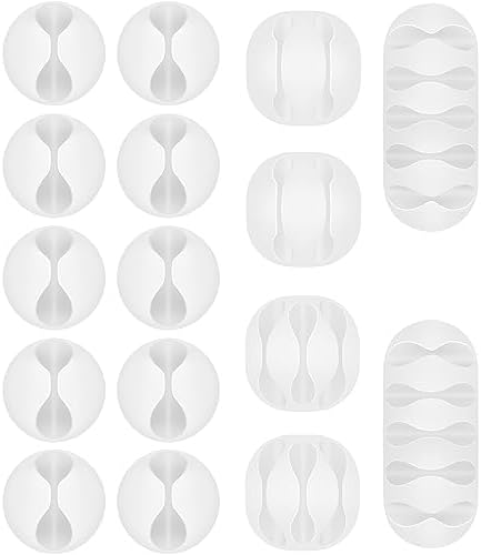 Shintop 16pcs Cable Clips for Organizing Nightstand Phone Chargers (White) by Shintop