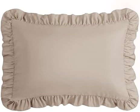 KKJIAF Ruffle Body Pillow Cases Set of 1, Khaki - Image 7