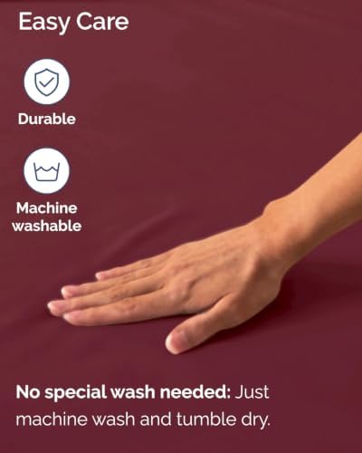 CGK Linens 2 Pack Extra Deep Twin XL Fitted Sheets - Burgundy - Image 6