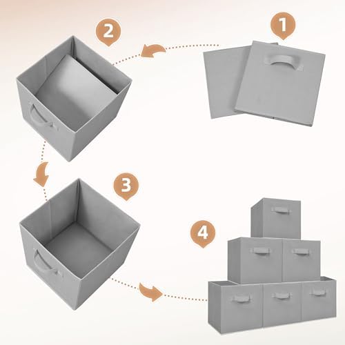 STORAGE MANIAC Storage Cubes, 11 Inch 4 Pack Collapsible Fabric Shelf Bins - Image 6