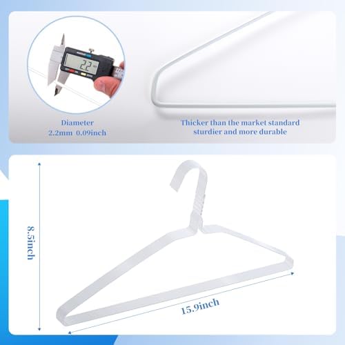 30 Pack Metal Wire Hangers Bulk 15.9 Inch 13 Gauge Dry Cleaner Hangers - Image 2