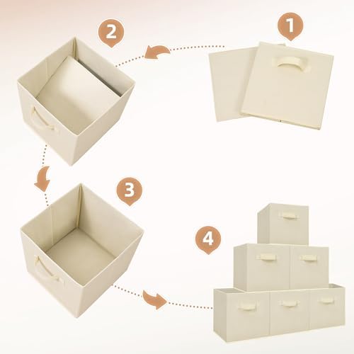 STORAGE MANIAC Storage Cubes, 11 Inch 10 Pack Collapsible Fabric Shelf Bins - Image 6