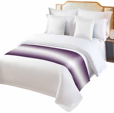 DecorLovee Purple Ombre Bed Runners for Cal King Size Bed, Modern Abstract Decorative Bed Throws for Foot of Bed, Purple Gradient Bed Runner Sofa Throw Bedding Scarf Protector Slipcover for Bedroom - Image 2
