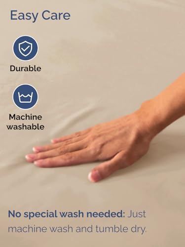 CGK Extra Deep Twin XL Single Fitted Sheet Only - Cream - Image 5