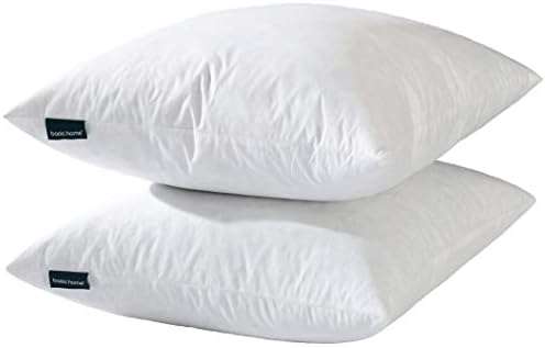 basic home® Hotel-Style 16x16 Goose Feather Pillow Insert for Sofa & Bed - 100% Odorless & Plump Cushion Filler - 233TC Cotton with Inner Liner to Prevent Poking (16x16 Inch) by basic+home