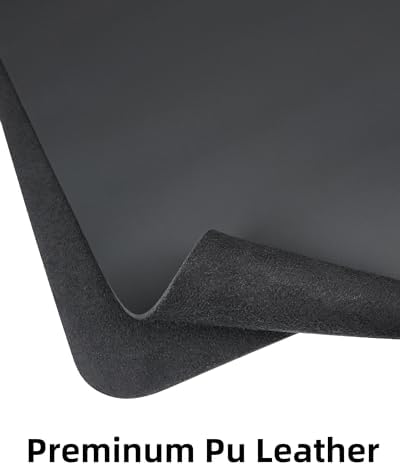 Large Desk Mat,55" x 17"Leather Desk Pad Protector,Large Mouse Pad,Non-Slip PU Leather Desk Blotter, Laptop Desk Pad,Waterproof Desk Writing Pad for Office/Home/Decor (Black) - Image 2