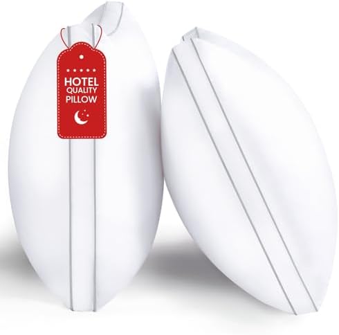 ROUMEA Pillows Standard Size Set of 2, Bed Pillows for Sleeping 2 Pack, Luxury Hotel Quality, Supportive Standard Pillows with Soft Down Alternative for Back Stomach Side Sleepers, Machine Washable by ROUMEA