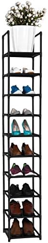 FIDUCIAL HOME 10 Tiers Vertical Shoe Rack 10 Pairs Skinny Shoe Shelf - Image 4