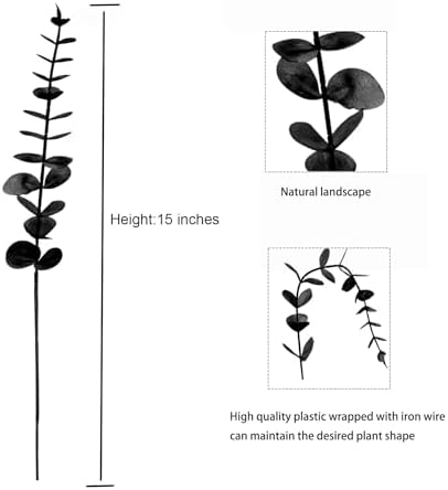 36Pcs Artificial Eucalyptus Stems Black Eucalyptus Leaves for vase Black Artificial Flowers Branches Decor Wedding Bouquet Centerpiece Floral Arrangement Home Decoration - Image 2