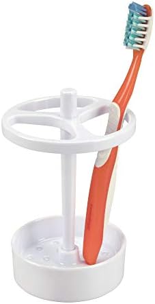 iDesign - 19814 Franklin BPA-Free Plastic XL Toothbrush Stand, 3.75" x 3.75" x 5.75", White by iDesign