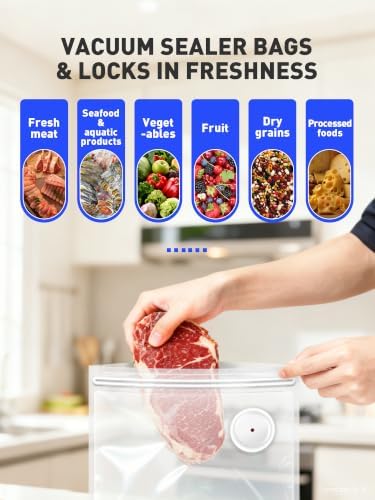 30 Pcs Reusable Vacuum Sealer Bags for Food, 2 Size BPA-Free Vacuum Storage Bags with Sealing Clips & Leak-Proof Design for Sous Vide Cooking, Freezer, Microwave Heating - Image 5