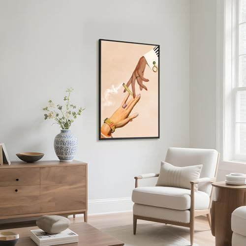 RINMFEO Trippy Deep Talks Wall Art Print Funky Decor Retro Collage Art Psychedelic Vintage Poster Mindful Aesthetic 16x24inch Black frame - Image 5