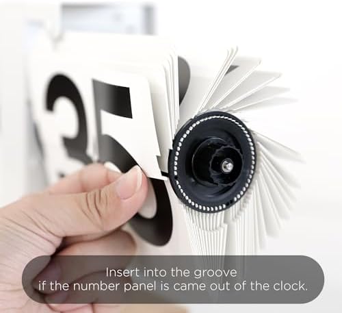 mooas Standing Height Adjustable Flip Desk Clock (White), Retro Vintage Analog Design Flip Clock Standing Clock Battery Operated, for Home Living Room Office School Hotel - Image 5
