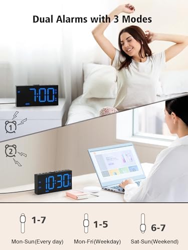 Vibrating Alarm Clock for Heavy Sleepers with Bed Shaker, 116dB Dual Alarms - Image 3