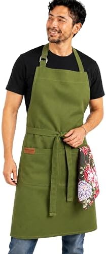 100% Cotton Kitchen Apron with 2 Pockets – Adjustable Chef Apron for Cooking Baking BBQ – Unisex Apron by Unknown
