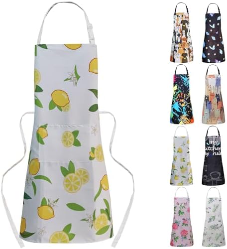 Adjustable Waterproof Kitchen Apron for Women with 2 Pockets by Home