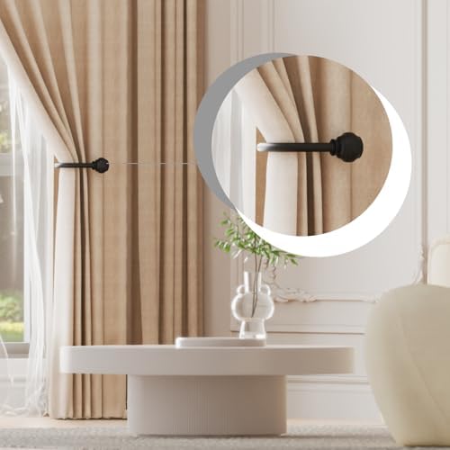 Hion Curtain Holdbacks Black 6pcs, Curtain Tiebacks Wall Mounted Hooks - Image 4