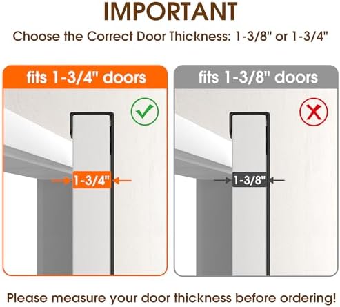 KitchLife Long Over The Door Hooks Hanger with 15.75 inches Extended Arms, Fit 1-3/4" Doors, J40U, Thickened Bathroom Towel Rack Organization, 1 Pack, Matte Black - Image 3