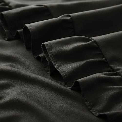 KKJIAF Ruffle Pillow Cases King Size Set of 2, Black - Image 6