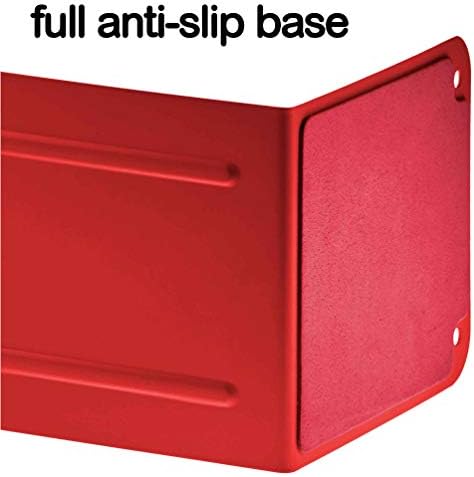 Acrimet Bookends for Shelves, Non-Skid Book Holder, Heavy Duty Book Stopper, Steel Metal Book Ends Storage for Home, Library, 6 7/8" H x 4" W x 4 1/2" D (Red) (1 Pair / 2 Pieces) - Image 2