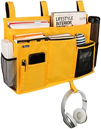 Surblue Caddy Hanging Organizer Bedside Storage Bag for Bunk and Hospital Beds, Yellow, L - Image 2
