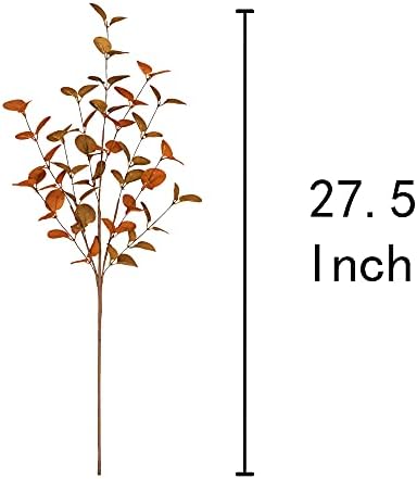 6 Pcs Fall Eucalyptus Leaves Artificial Eucalyptus Stems Fall Leaf Spray Autumn Leaves Fall Decorations for Home Floral Arrangement - Image 2